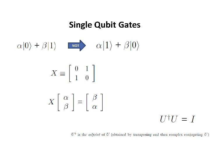 Single Qubit Gates NOT Unitary matrix 