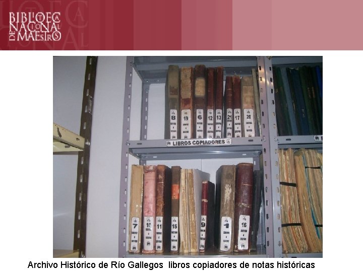 Formación Archivo Histórico de Río Gallegos libros copiadores de notas históricas 