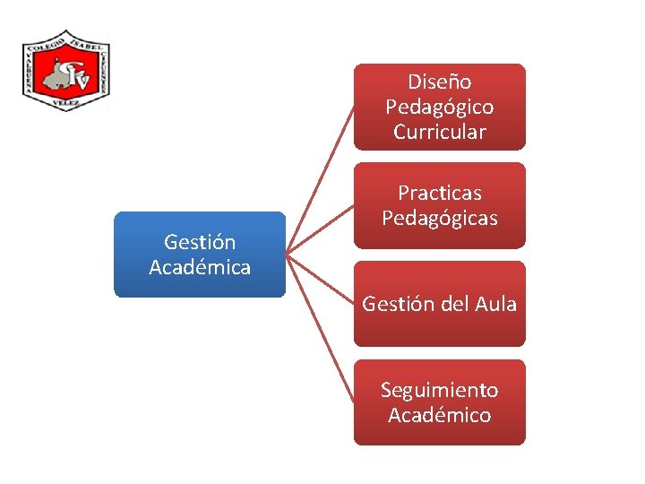 Diseño Pedagógico Curricular Gestión Académica Practicas Pedagógicas Gestión del Aula Seguimiento Académico 