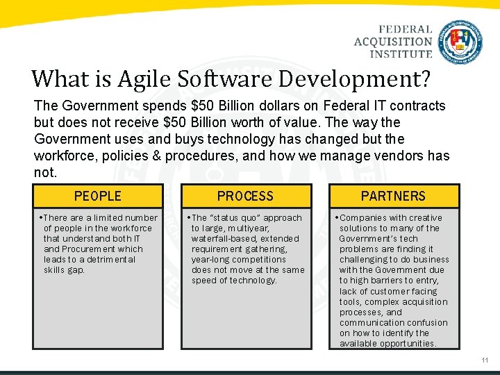 What is Agile Software Development? The Government spends $50 Billion dollars on Federal IT
