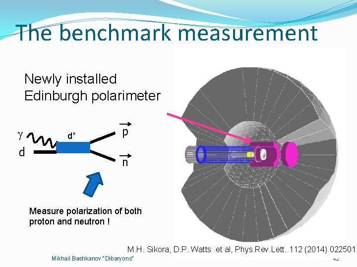 The benchmark measurement Newly installed Edinburgh polarimeter d d* p n Measure polarization of