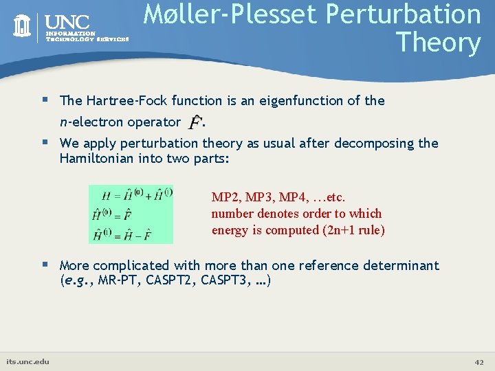Møller-Plesset Perturbation Theory § The Hartree-Fock function is an eigenfunction of the n-electron operator