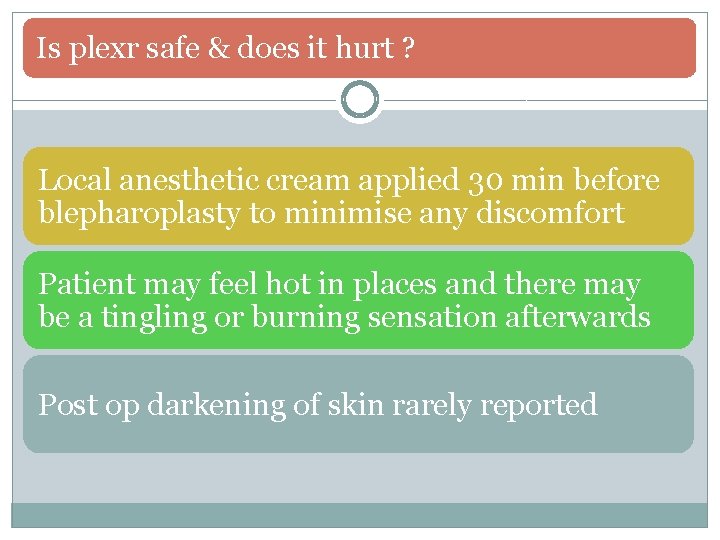 Is plexr safe & does it hurt ? Local anesthetic cream applied 30 min