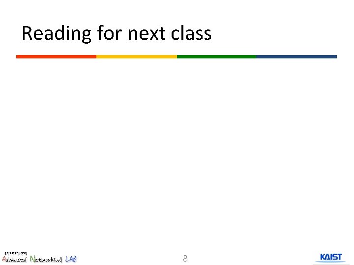 Reading for next class 8 