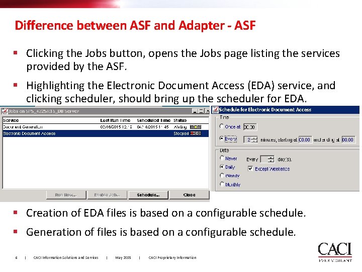 Difference between ASF and Adapter - ASF § Clicking the Jobs button, opens the