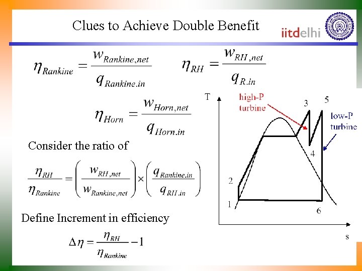 Clues to Achieve Double Benefit Consider the ratio of Define Increment in efficiency 