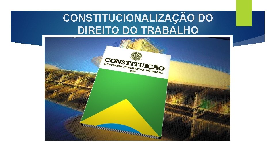 CONSTITUCIONALIZAÇÃO DO DIREITO DO TRABALHO 