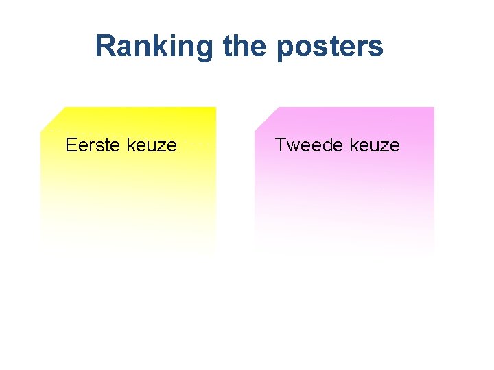 Ranking the posters Eerste keuze Tweede keuze 