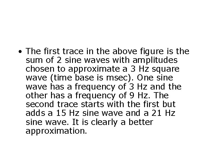  • The first trace in the above figure is the sum of 2
