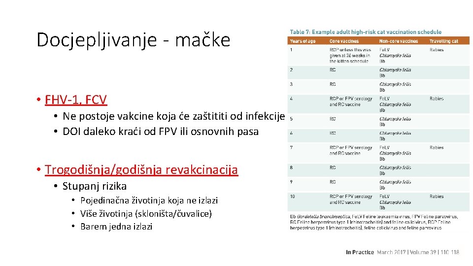 Docjepljivanje - mačke • FHV-1, FCV • Ne postoje vakcine koja će zaštititi od