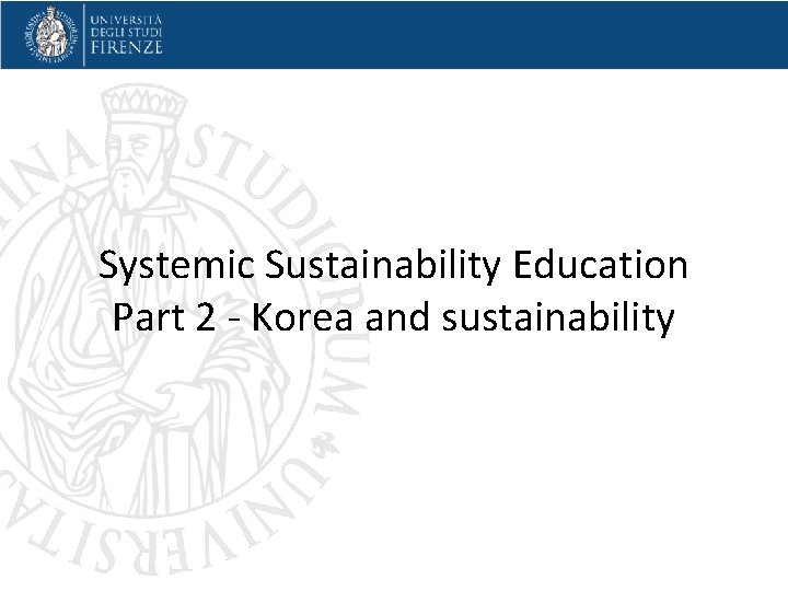 Systemic Sustainability Education Part 2 - Korea and sustainability 