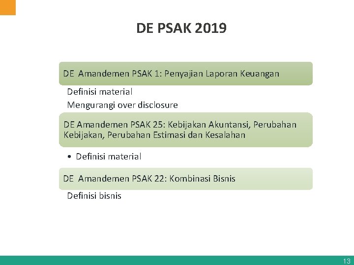 DE PSAK 2019 DE Amandemen PSAK 1: Penyajian Laporan Keuangan Definisi material Mengurangi over