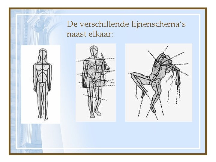 De verschillende lijnenschema’s naast elkaar: 