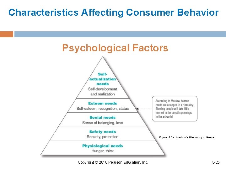 Characteristics Affecting Consumer Behavior Psychological Factors Figure 5. 4 - Maslow’s Hierarchy of Needs