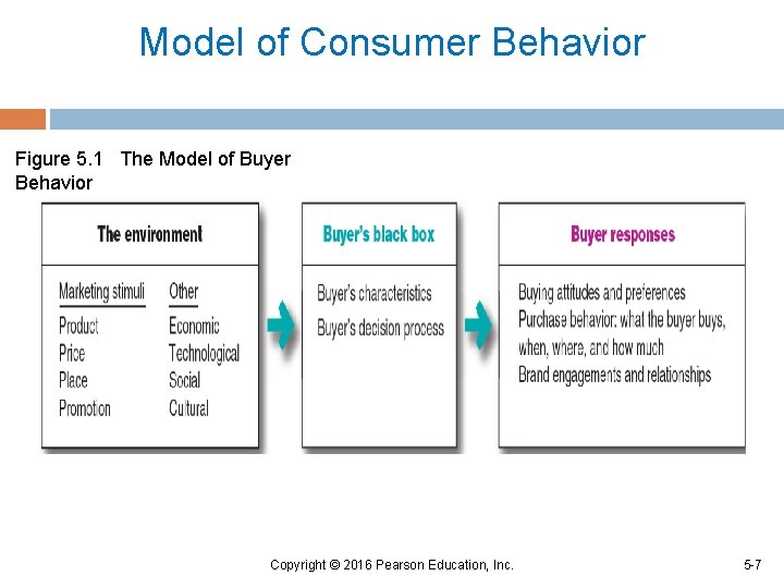 Model of Consumer Behavior Figure 5. 1 The Model of Buyer Behavior Copyright ©