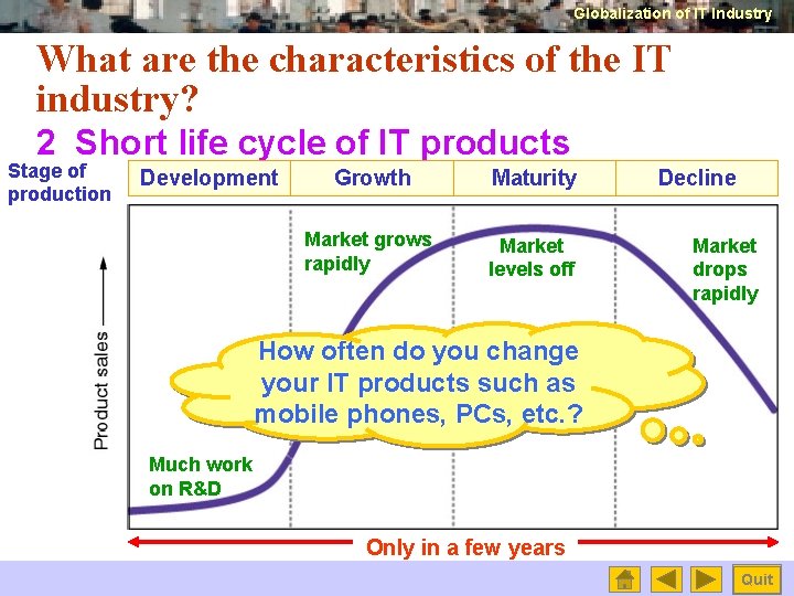 Globalization of IT Industry What are the characteristics of the IT industry? 2 Short