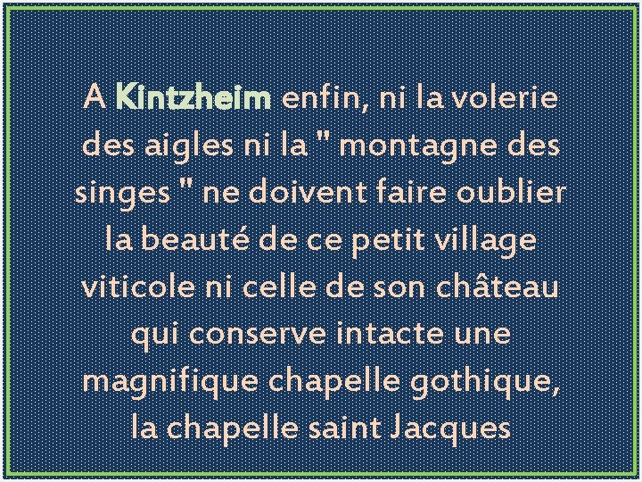 A Kintzheim enfin, ni la volerie des aigles ni la " montagne des singes