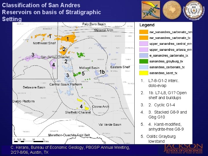 Classification of San Andres Reservoirs on basis of Stratigraphic Setting 1 1 2 3