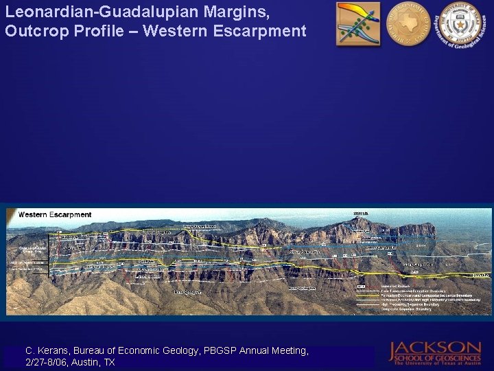 Leonardian-Guadalupian Margins, Outcrop Profile – Western Escarpment C. Kerans, Bureau of Economic Geology, PBGSP
