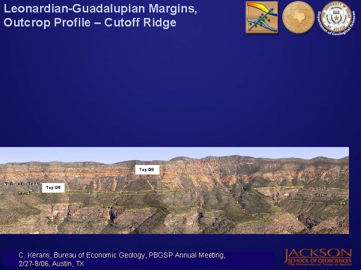 Leonardian-Guadalupian Margins, Outcrop Profile – Cutoff Ridge Top G 9 Top G 8 C.