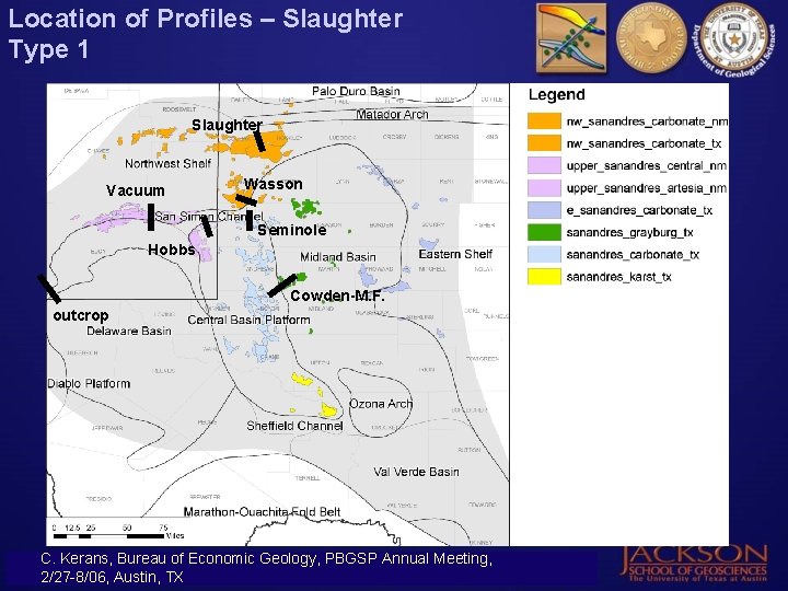 Location of Profiles – Slaughter Type 1 Slaughter Vacuum Wasson Seminole Hobbs Cowden-M. F.