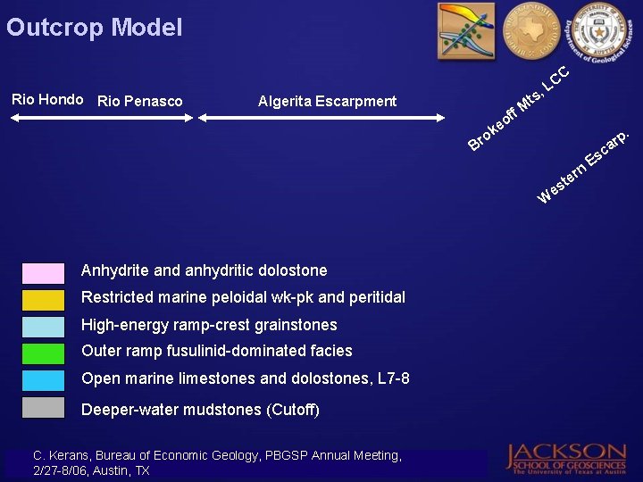 Outcrop Model C Rio Hondo Rio Penasco Algerita Escarpment f o ke f. M