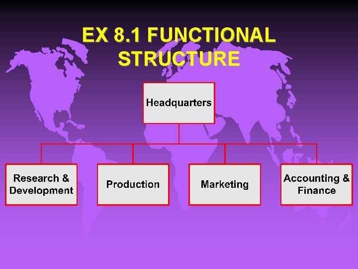EX 8. 1 FUNCTIONAL STRUCTURE 