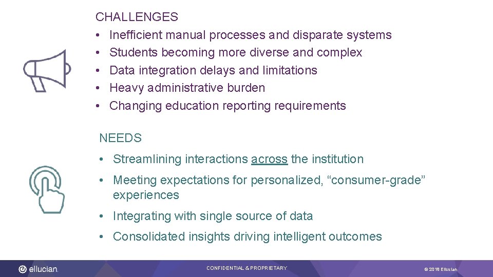 CHALLENGES • Inefficient manual processes and disparate systems • Students becoming more diverse and