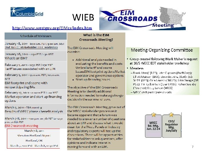 WIEB http: //www. westgov. org/EIMcr/index. htm 7 