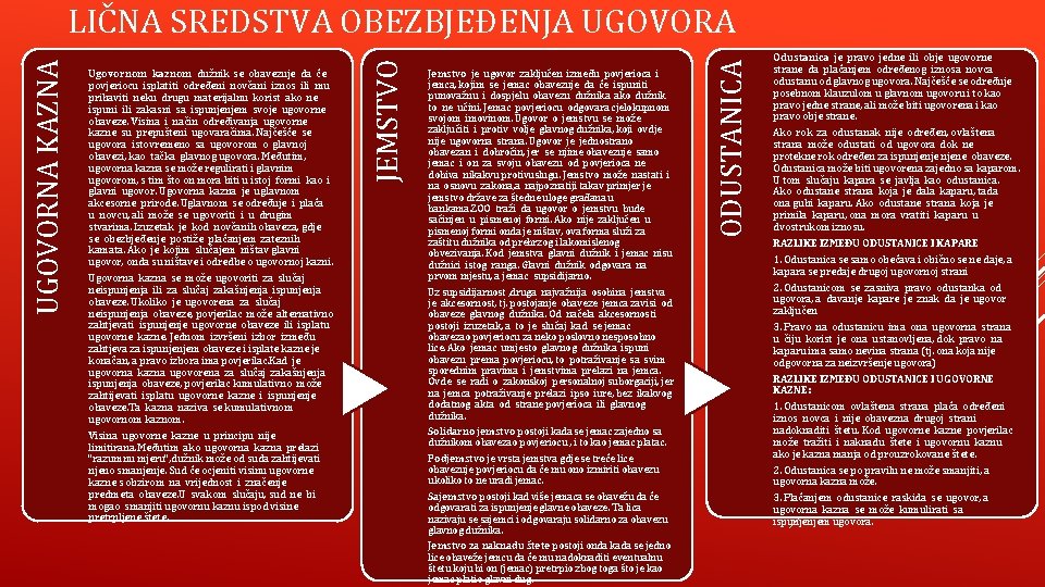 Ugovorna kazna se može ugovoriti za slučaj neispunjenja ili za sluĉaj zakašnjenja ispunjenja obaveze.