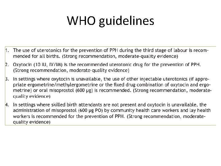 WHO guidelines 