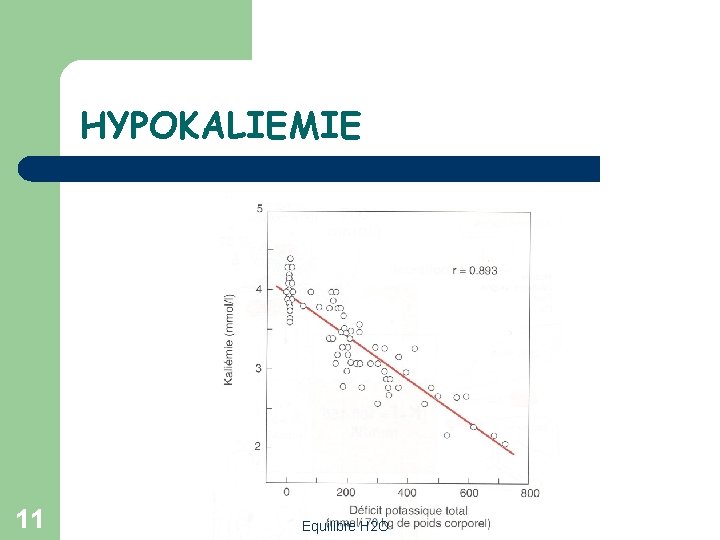 HYPOKALIEMIE 11 Equilibre H 2 O 