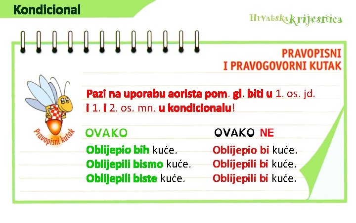 Kondicional Pazi na uporabu aorista pom. gl. biti u 1. os. jd. i 1.