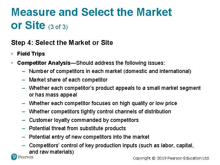 Measure and Select the Market or Site (3 of 3) Step 4: Select the