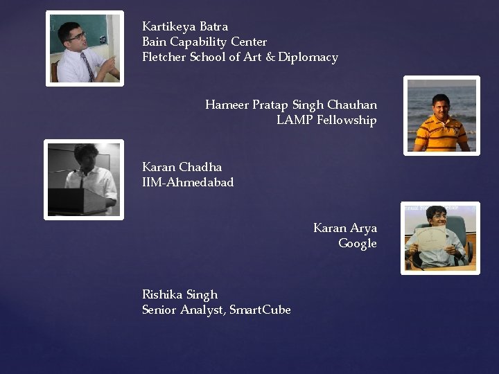 Kartikeya Batra Bain Capability Center Fletcher School of Art & Diplomacy Hameer Pratap Singh