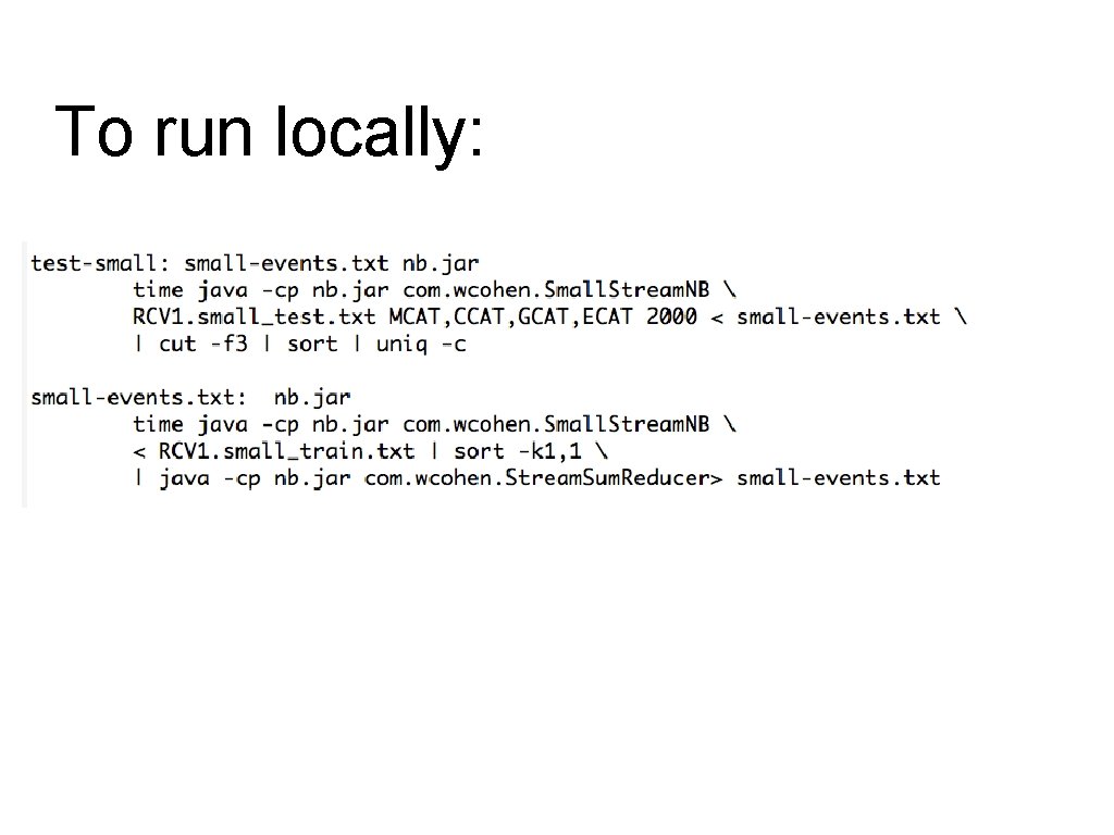 To run locally: 