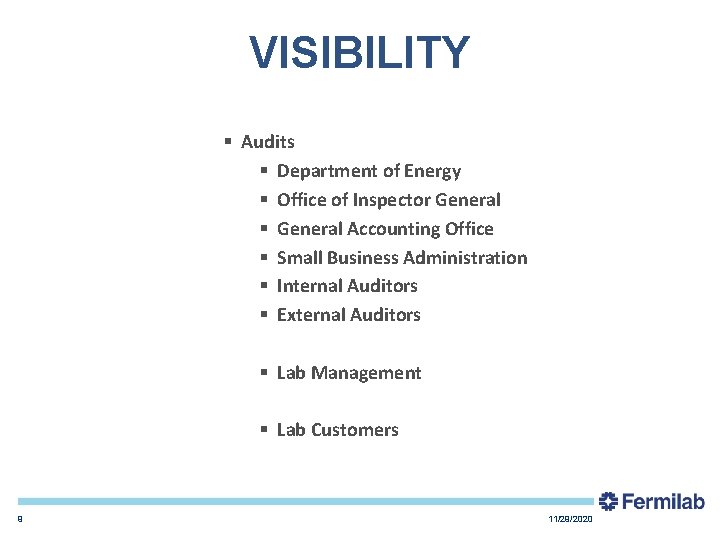 VISIBILITY § Audits § Department of Energy § Office of Inspector General § General
