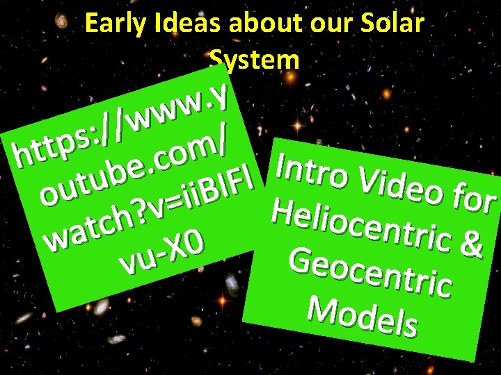 Early Ideas about our Solar System y. w w w / / : s