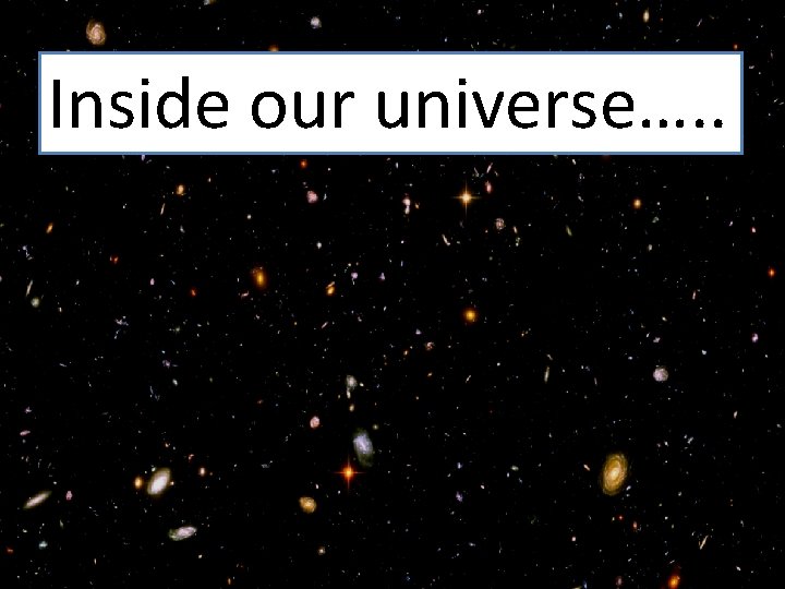 Inside our universe…. . 