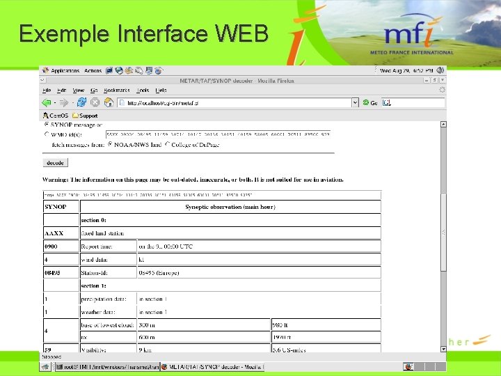 Exemple Interface WEB 