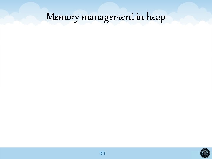 Memory management in heap 30 