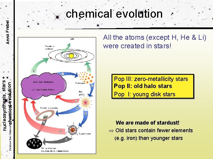 nucleosynthesis, stars + Zentrum fuer Astronomie und Astrophysik, TU Berlin ution ical evol chem