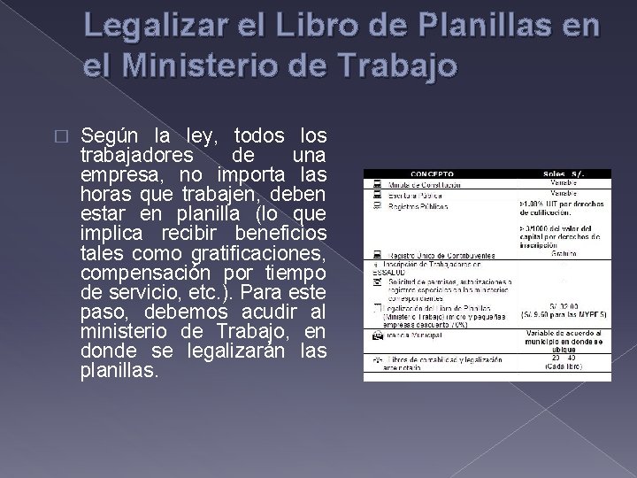 Legalizar el Libro de Planillas en el Ministerio de Trabajo � Según la ley,