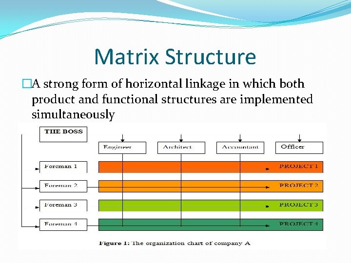 Matrix Structure �A strong form of horizontal linkage in which both product and functional