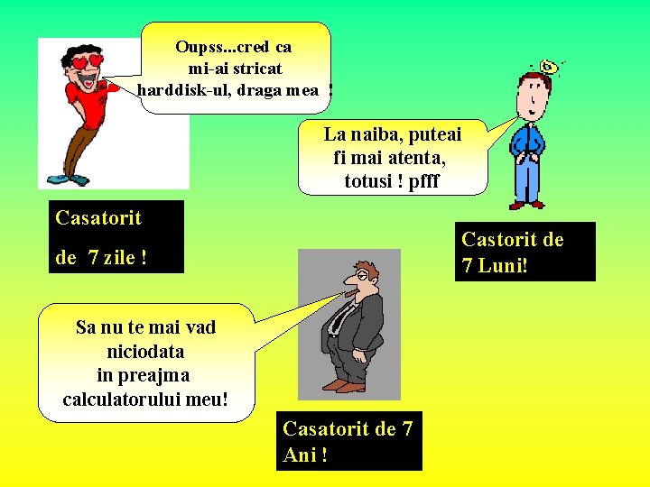 Oupss. . . cred ca mi-ai stricat harddisk-ul, draga mea ! La naiba, puteai