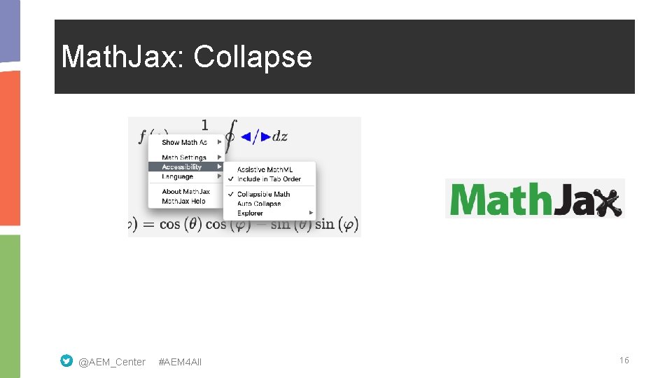 Math. Jax: Collapse @AEM_Center #AEM 4 All 16 