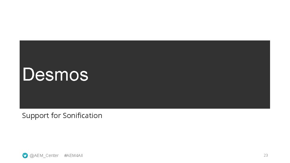 Desmos Support for Sonification @AEM_Center #AEM 4 All 23 