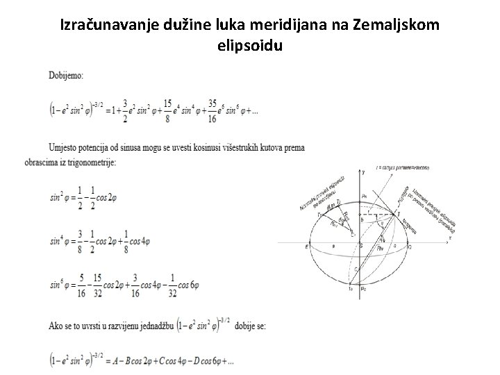Izračunavanje dužine luka meridijana na Zemaljskom elipsoidu 