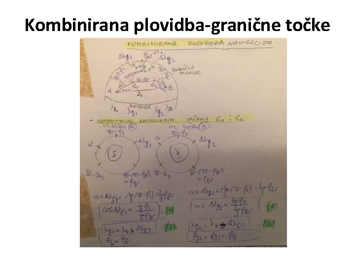 Kombinirana plovidba-granične točke 