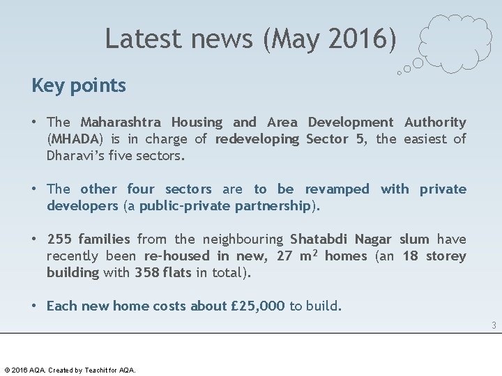 Latest news (May 2016) Key points • The Maharashtra Housing and Area Development Authority